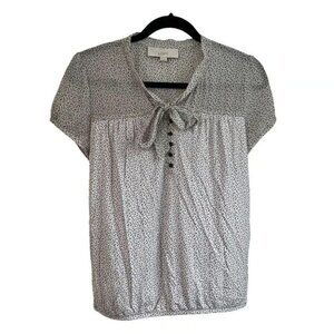 Loft Bow Short Sleeve Blouse XXS Girlcore Romantic Softgirl Mood